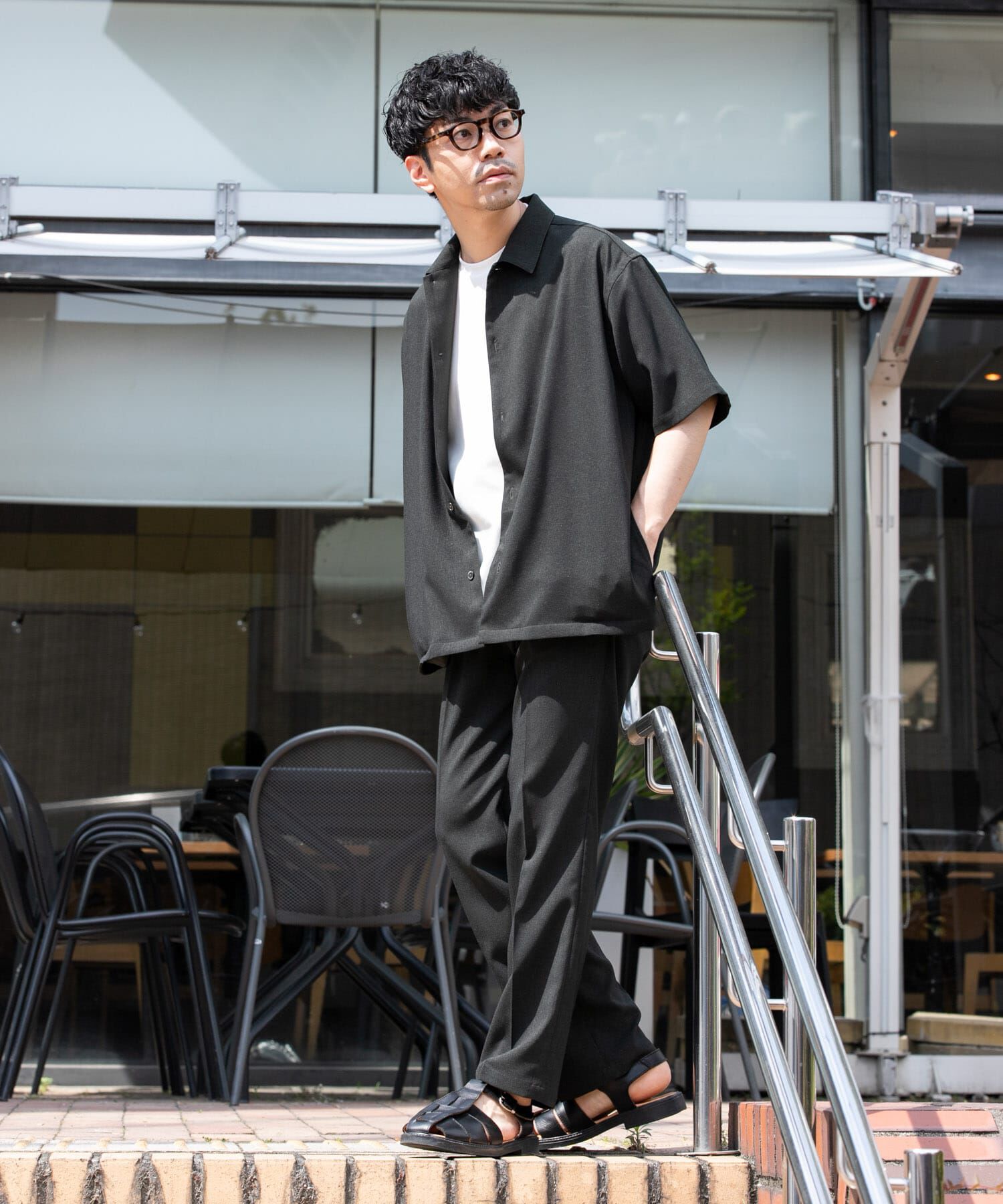 URBAN RESEARCH ROSSO「『セットアップ対応』『防シワ』サマーウール調サイドポケットシャツ」|シャツ・ブラウス|