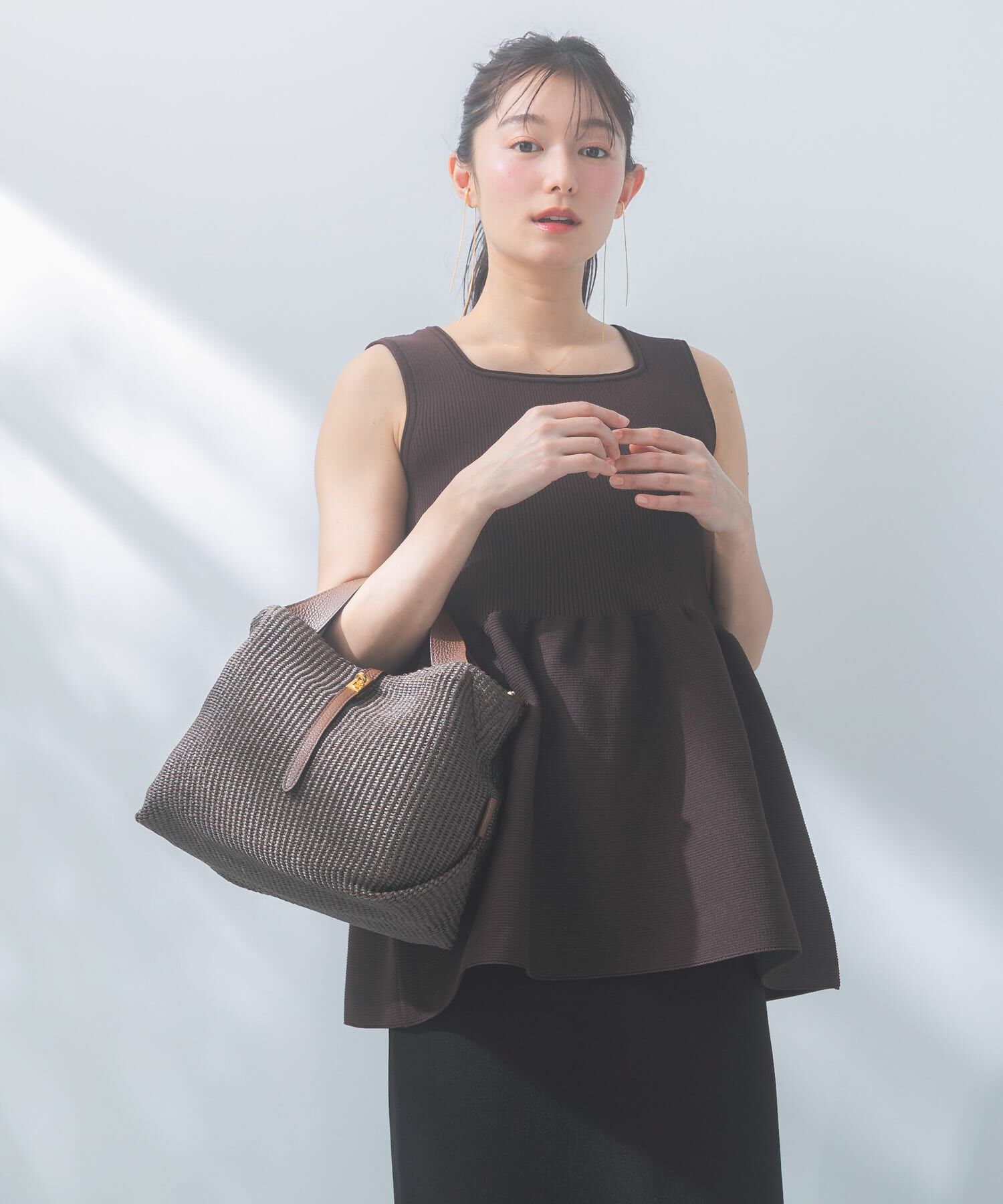 URBAN RESEARCH ROSSO「ウォッシャブルペプラムニットトップス」|ニット・セーター|