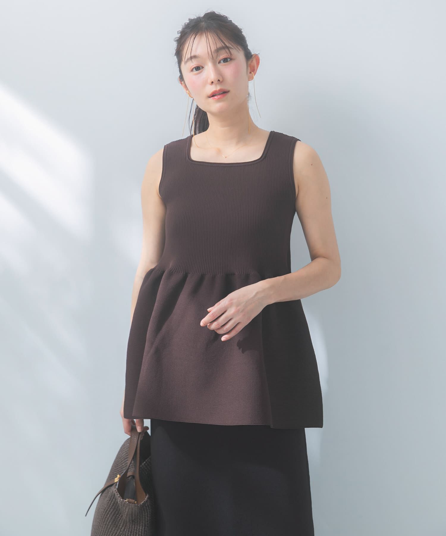 URBAN RESEARCH ROSSO「ウォッシャブルペプラムニットトップス」|ニット・セーター|