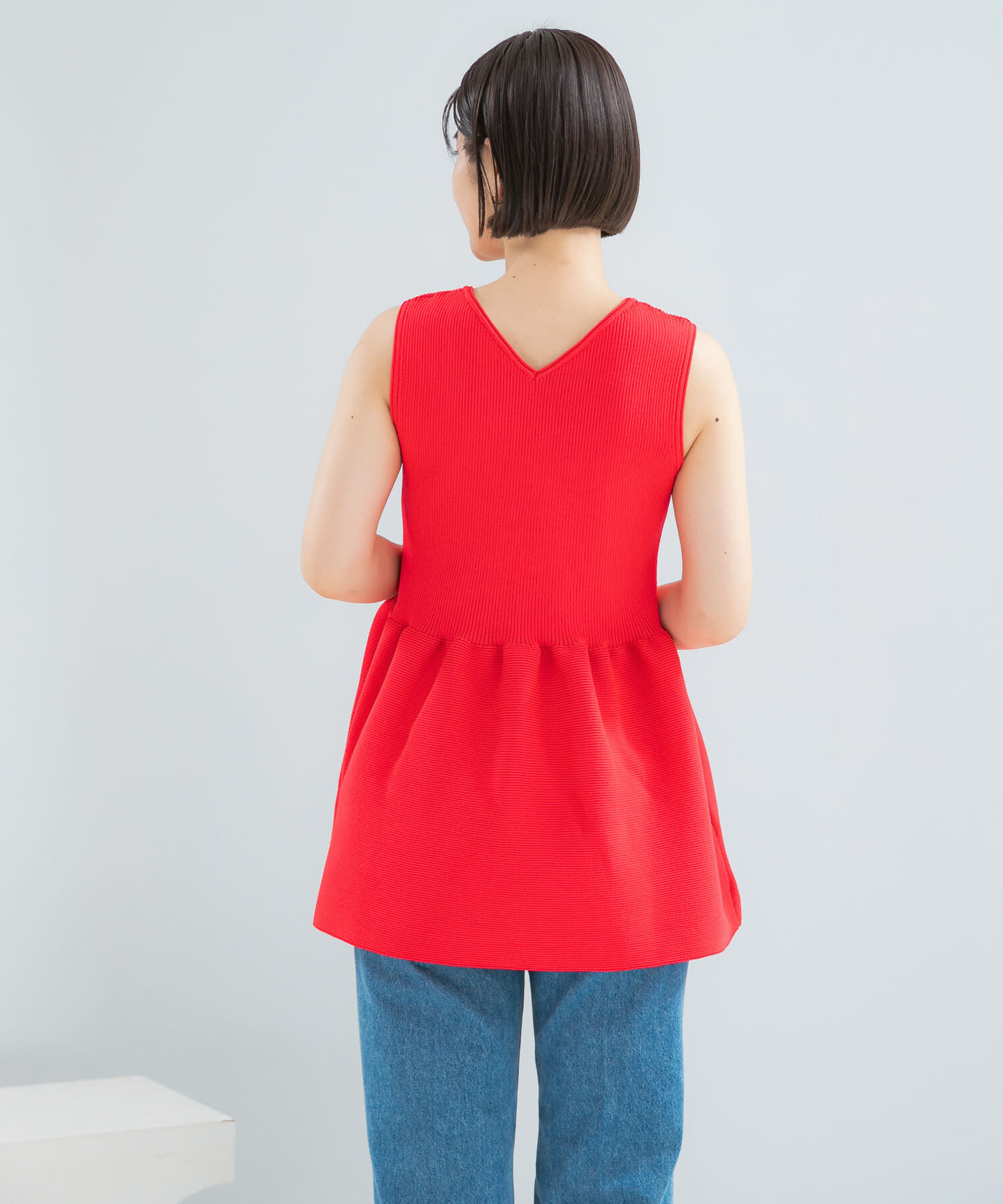 URBAN RESEARCH ROSSO「ウォッシャブルペプラムニットトップス」|ニット・セーター|