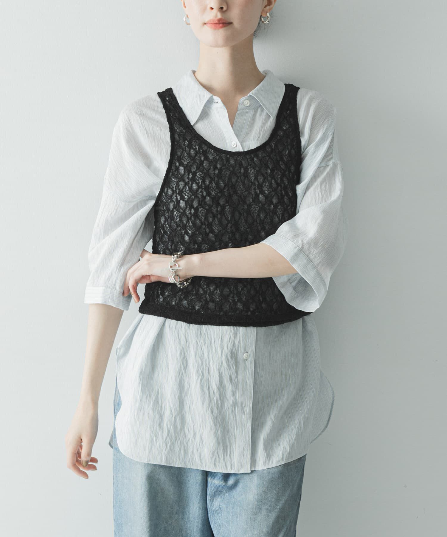 URBAN RESEARCH「ストレッチレース2WAYタンクトップ」|タンクトップ|