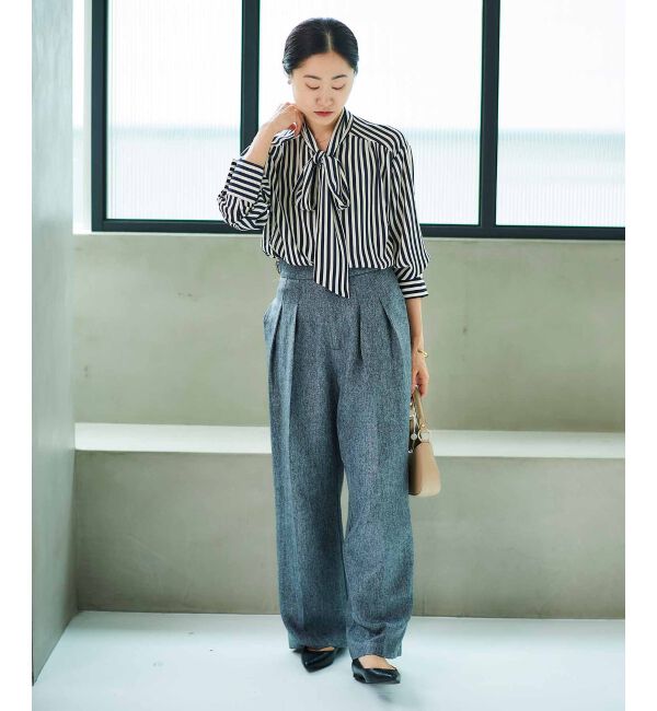 le.coeur blanc「ヘリンボーンタックワイドパンツ」|その他|