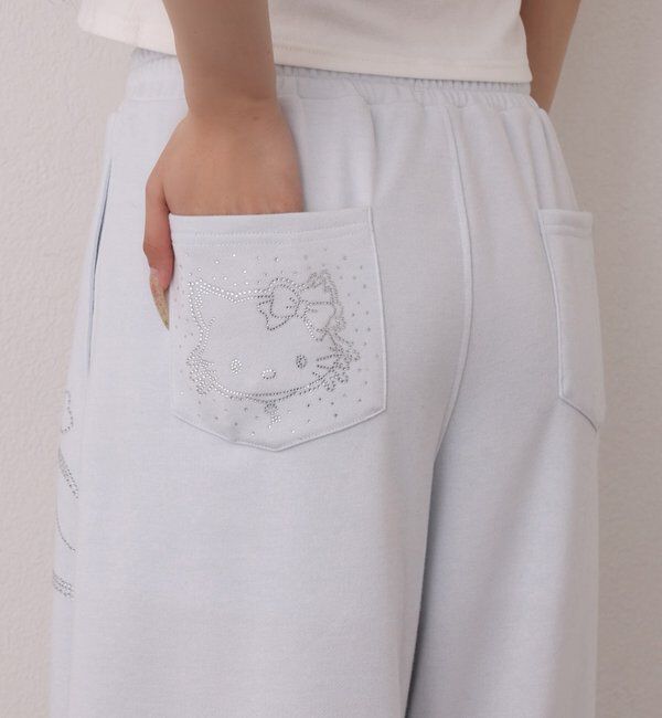  「【チャーミーキティ】ラインストーンスウェットパンツ」|その他|サックスブルー