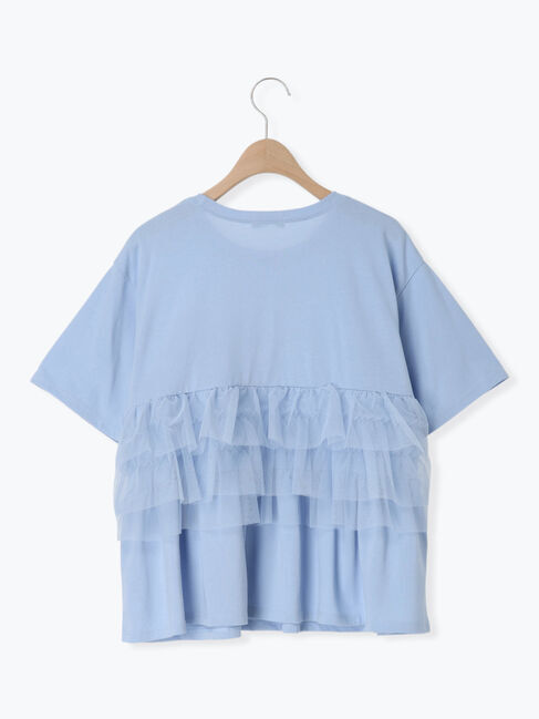 Samansa Mos2「【接触冷感/UVカット】チュールドッキングカットソー」|Tシャツ・カットソー|