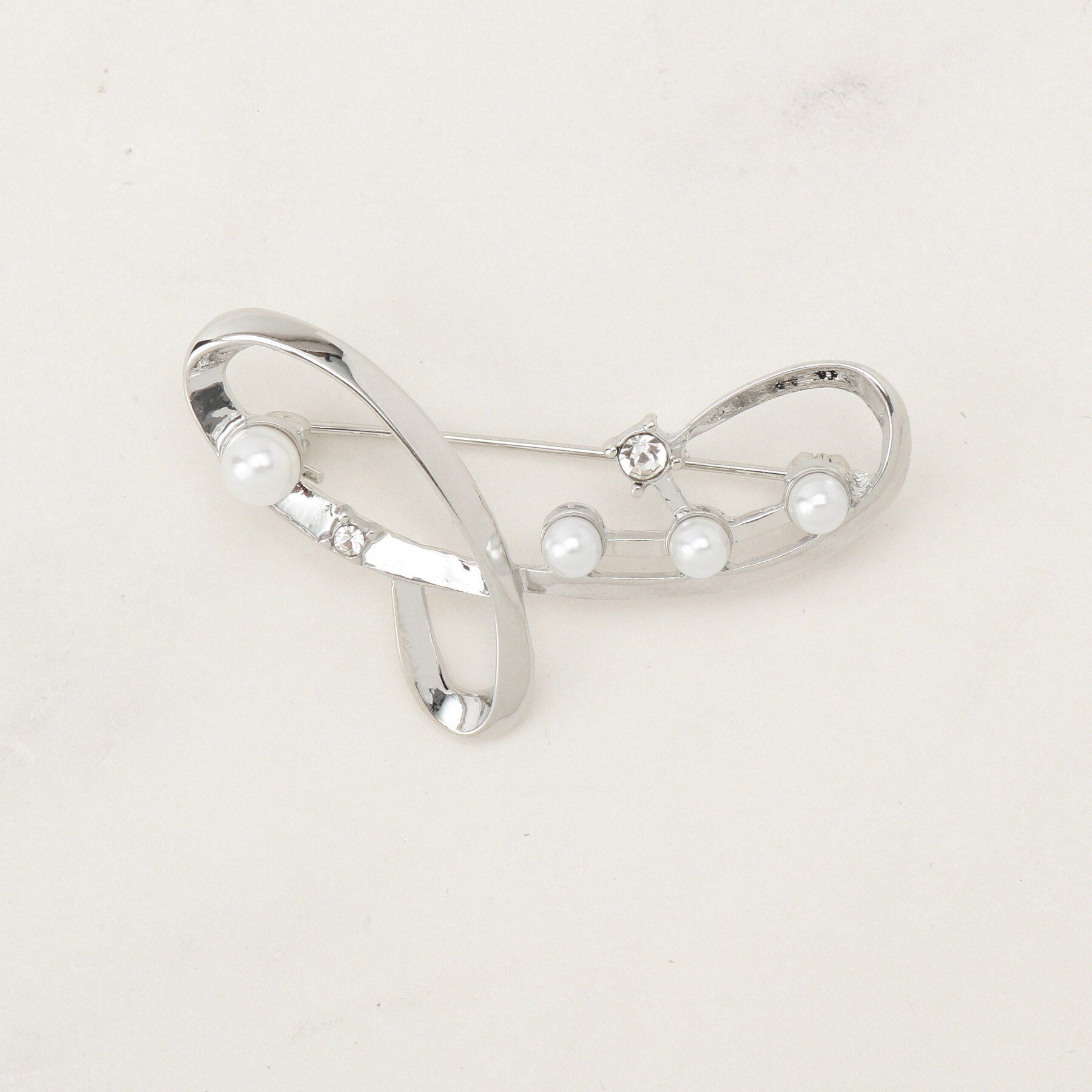 grove「パール調ビジューブローチ」|ブローチ・コサージュ|