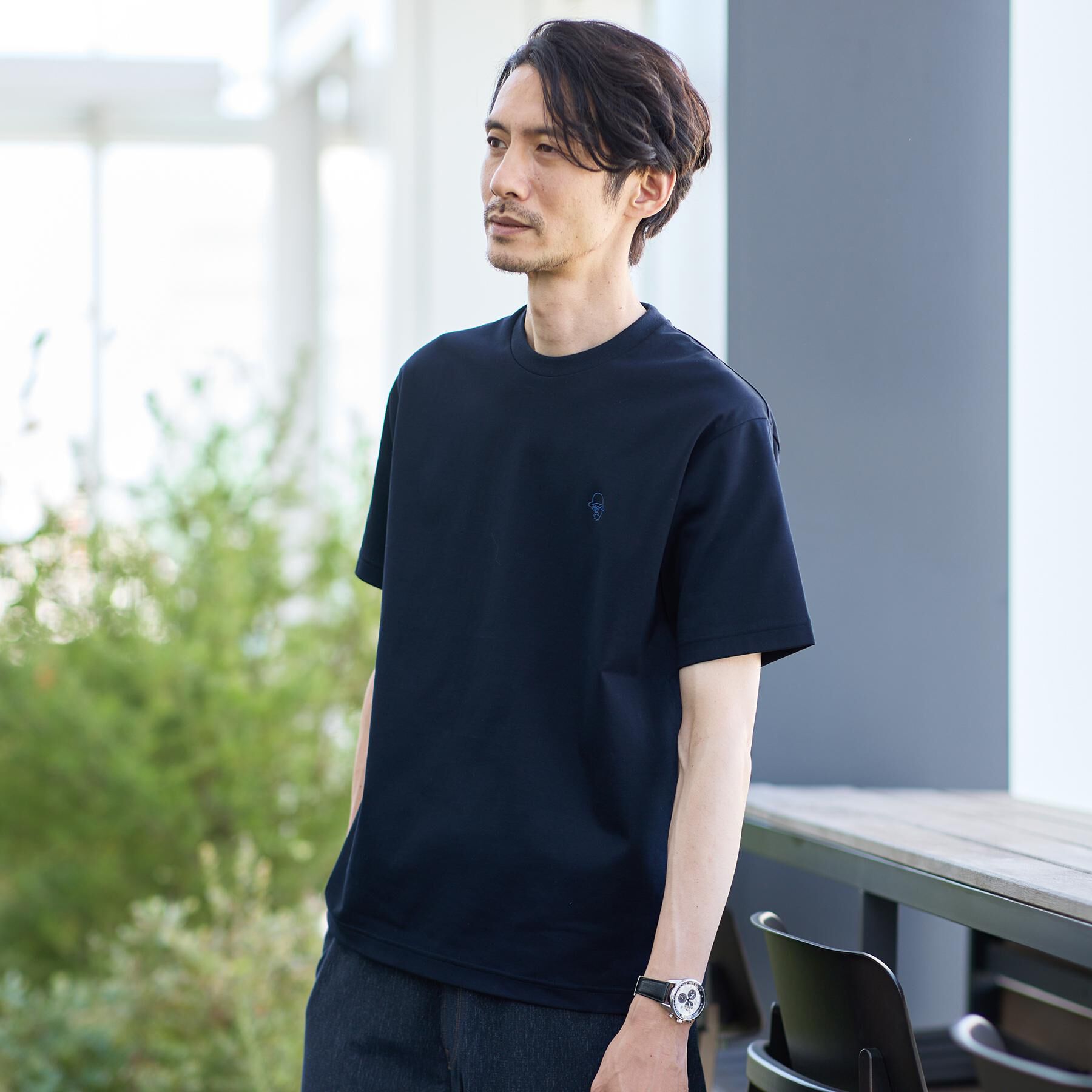 TAKEO KIKUCHI「ワンストローク刺繍 半袖 Tシャツ」|Tシャツ・カットソー|