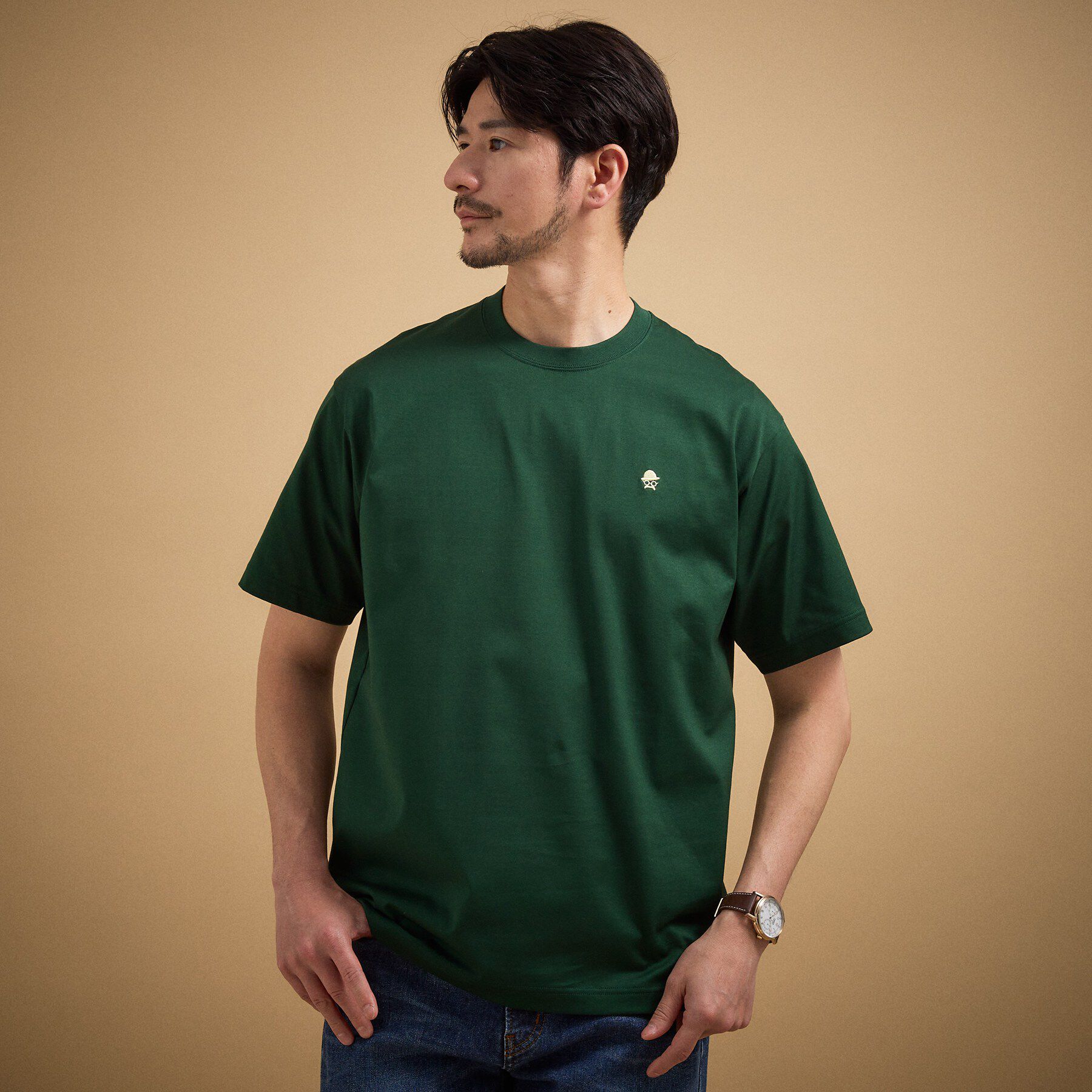 TAKEO KIKUCHI「【日本製】ワンポイント刺繍 半袖Tシャツ」|Tシャツ・カットソー|
