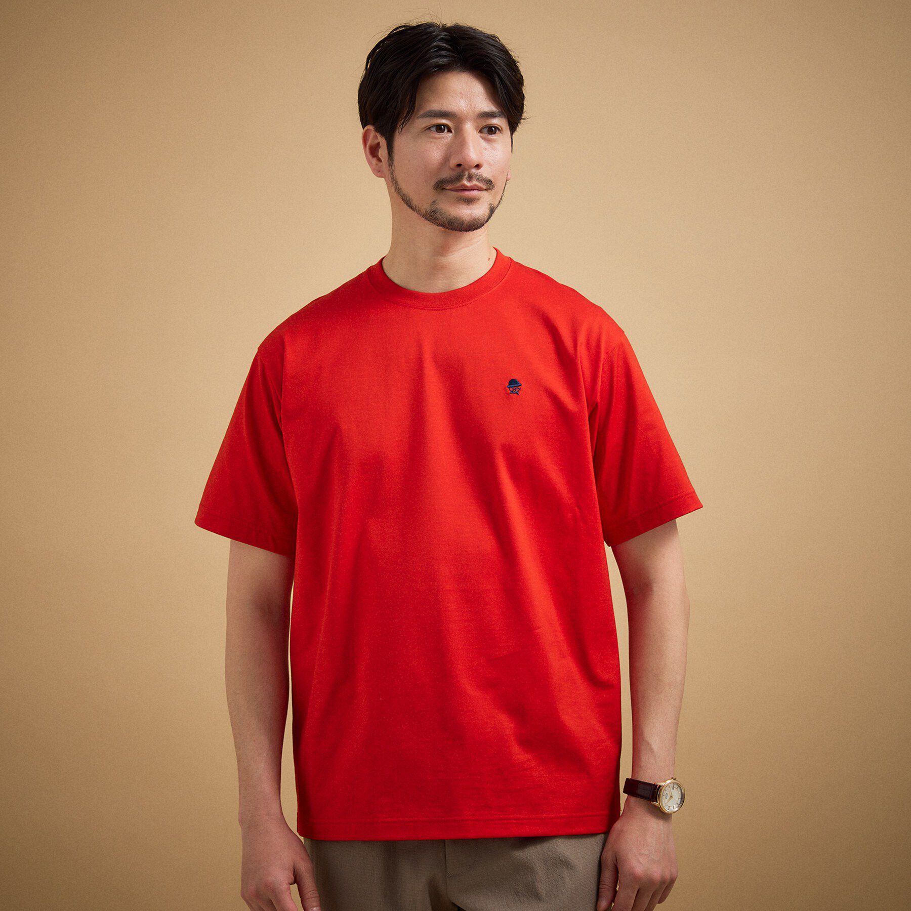 TAKEO KIKUCHI「【日本製】ワンポイント刺繍 半袖Tシャツ」|Tシャツ・カットソー|