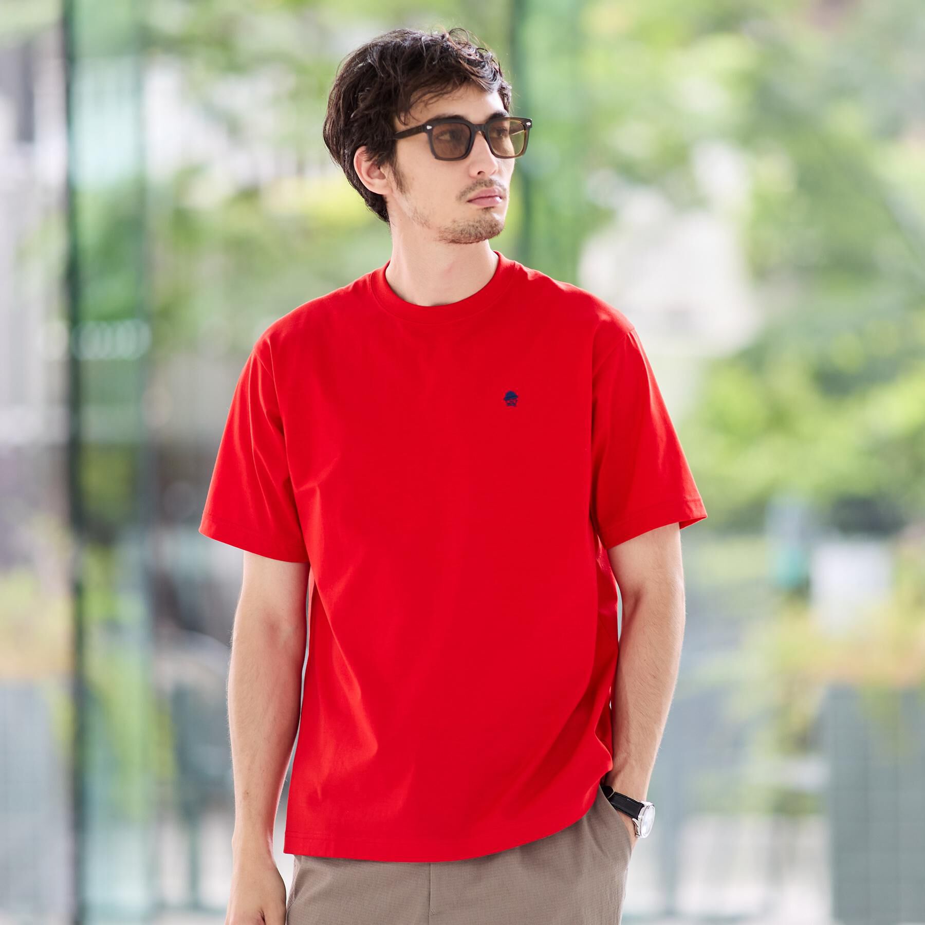 TAKEO KIKUCHI「【日本製】ワンポイント刺繍 半袖Tシャツ」|Tシャツ・カットソー|