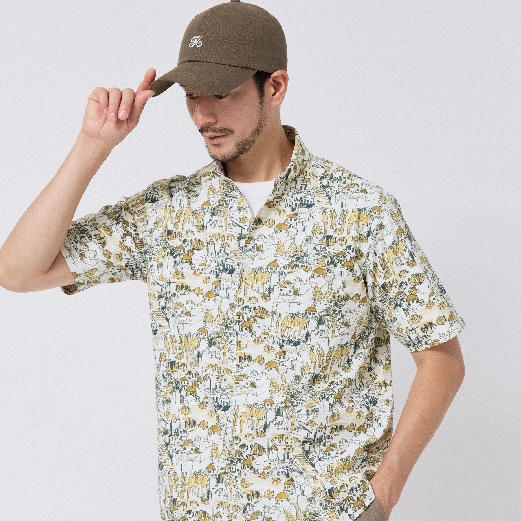 TAKEO KIKUCHI「【日本製】DotAir（R）リゾートプリント半袖シャツ」|シャツ・ブラウス|