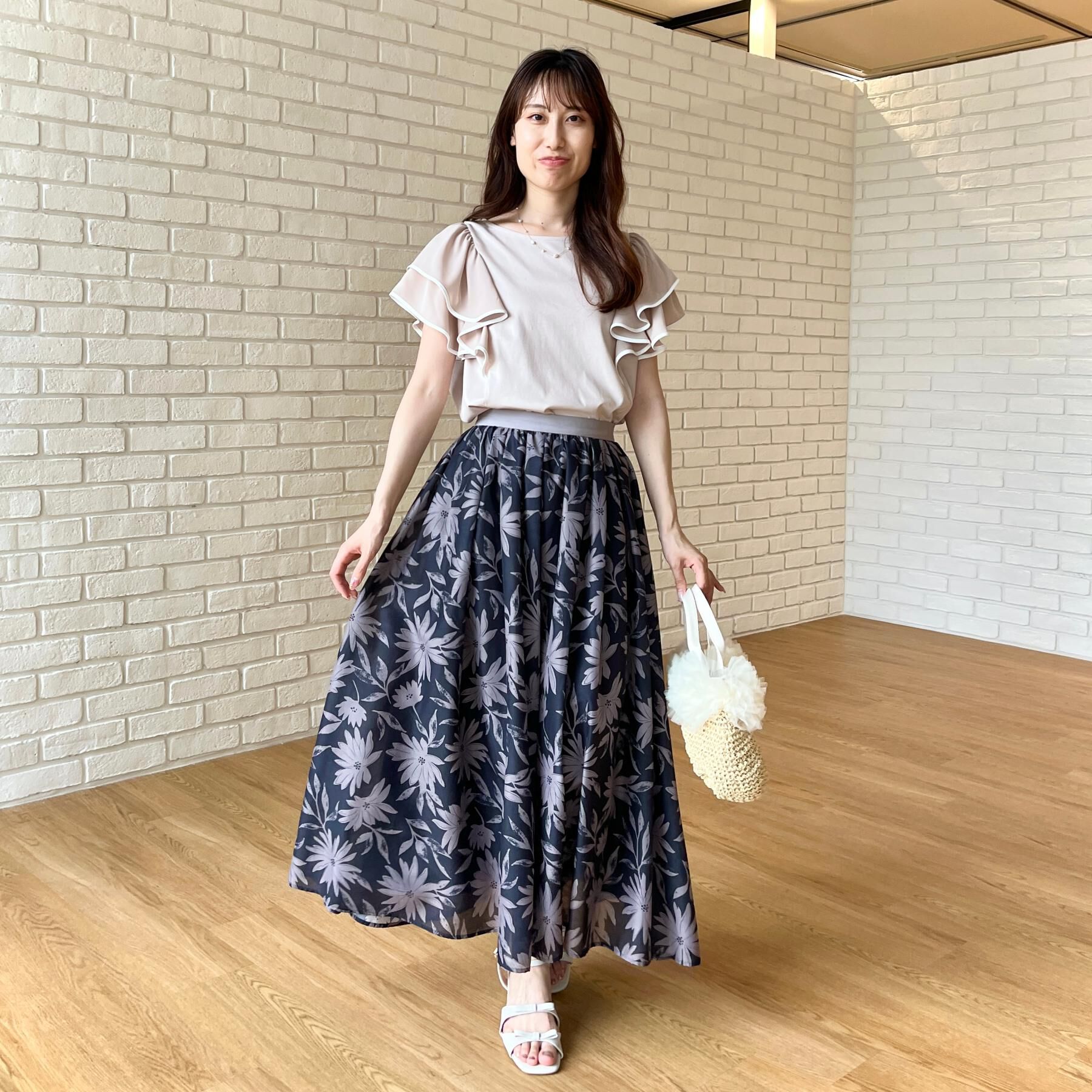 Couture broach「【接触冷感・UVカット・洗える】ラッフル フレアスリーブ トップス」|Tシャツ・カットソー|
