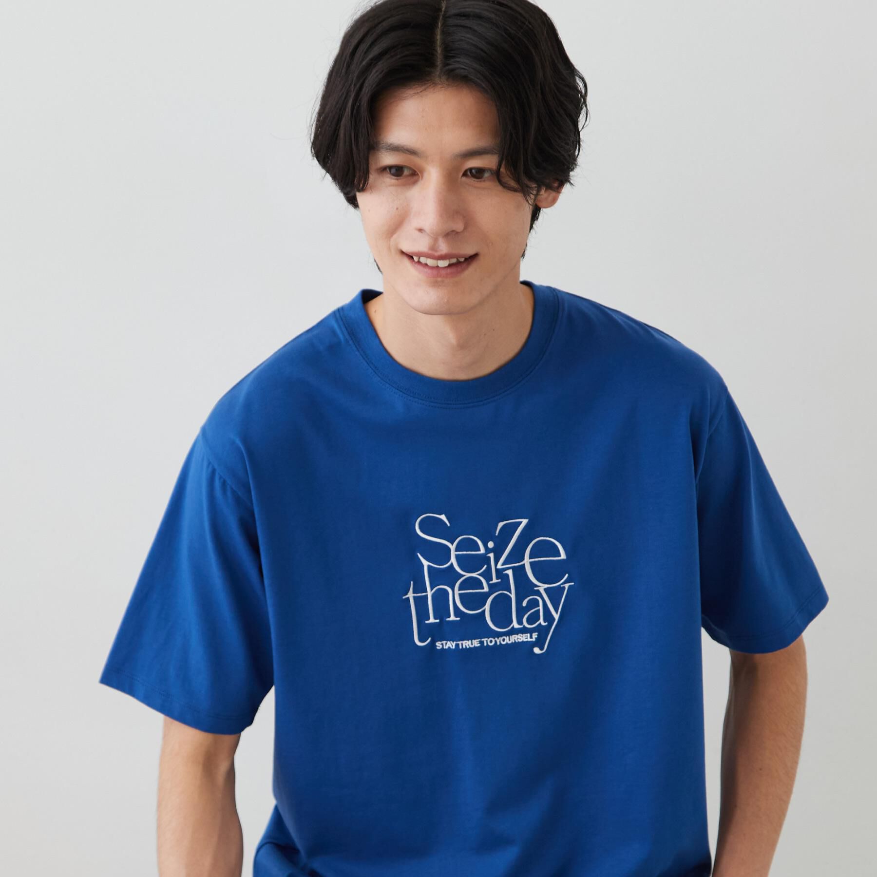 THE SHOP TK「COOLロゴ半袖Tシャツ 接触冷感／洗濯機OK」|Tシャツ・カットソー|ブルー(193)