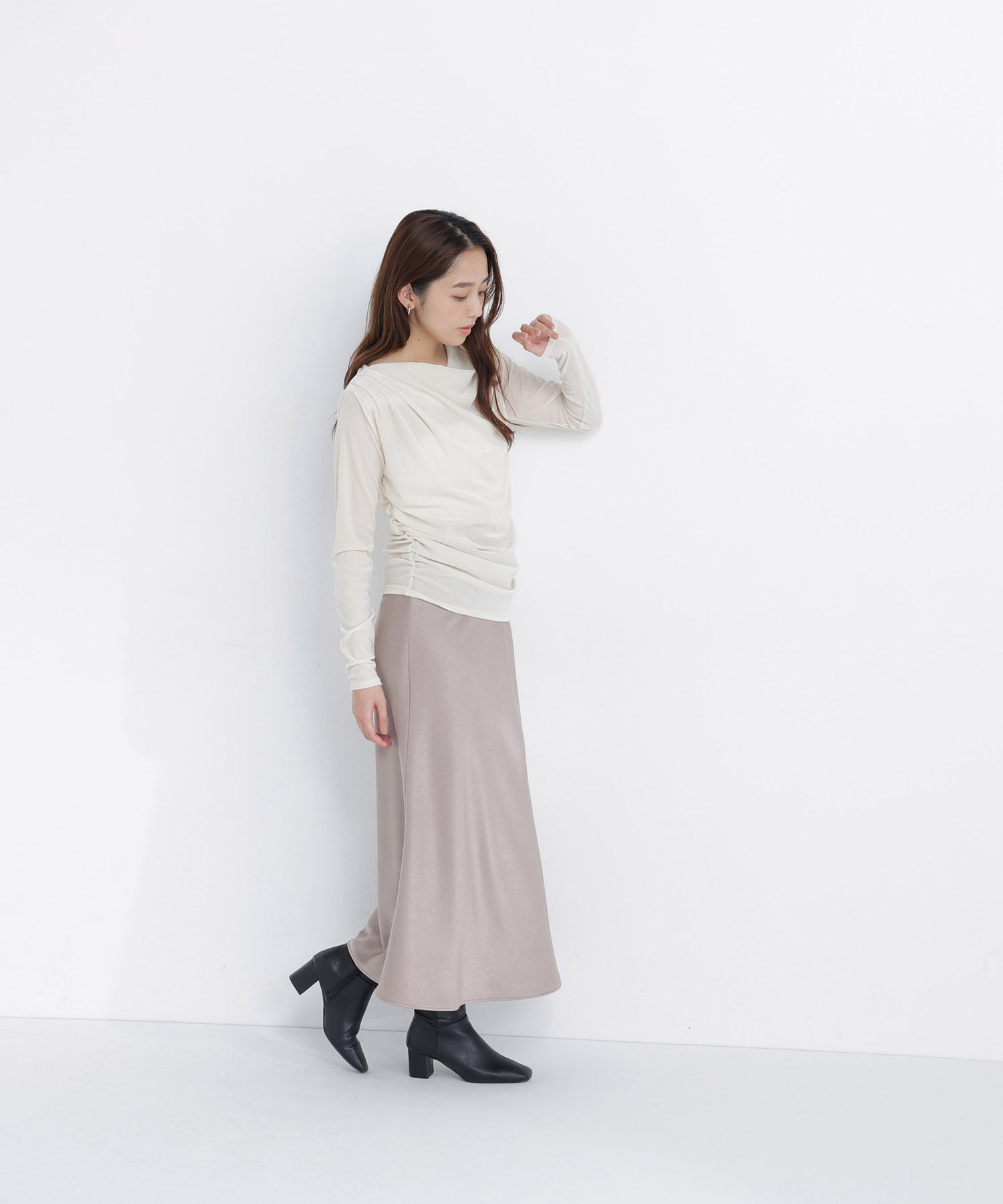  「ベロアドレープカットソー」|Tシャツ・カットソー|
