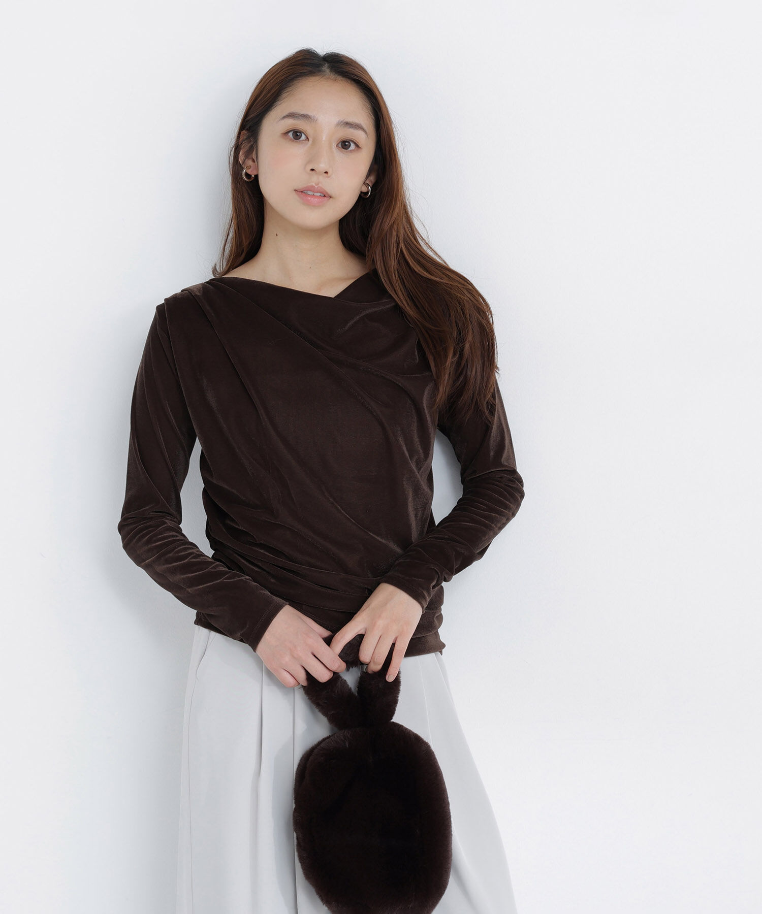  「ベロアドレープカットソー」|Tシャツ・カットソー|