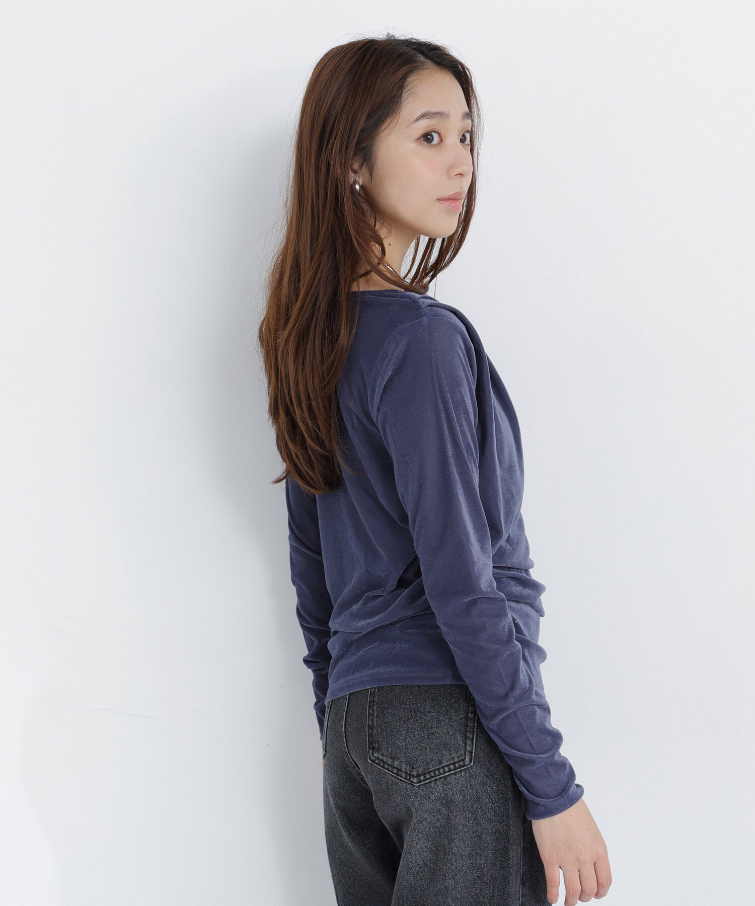  「ベロアドレープカットソー」|Tシャツ・カットソー|