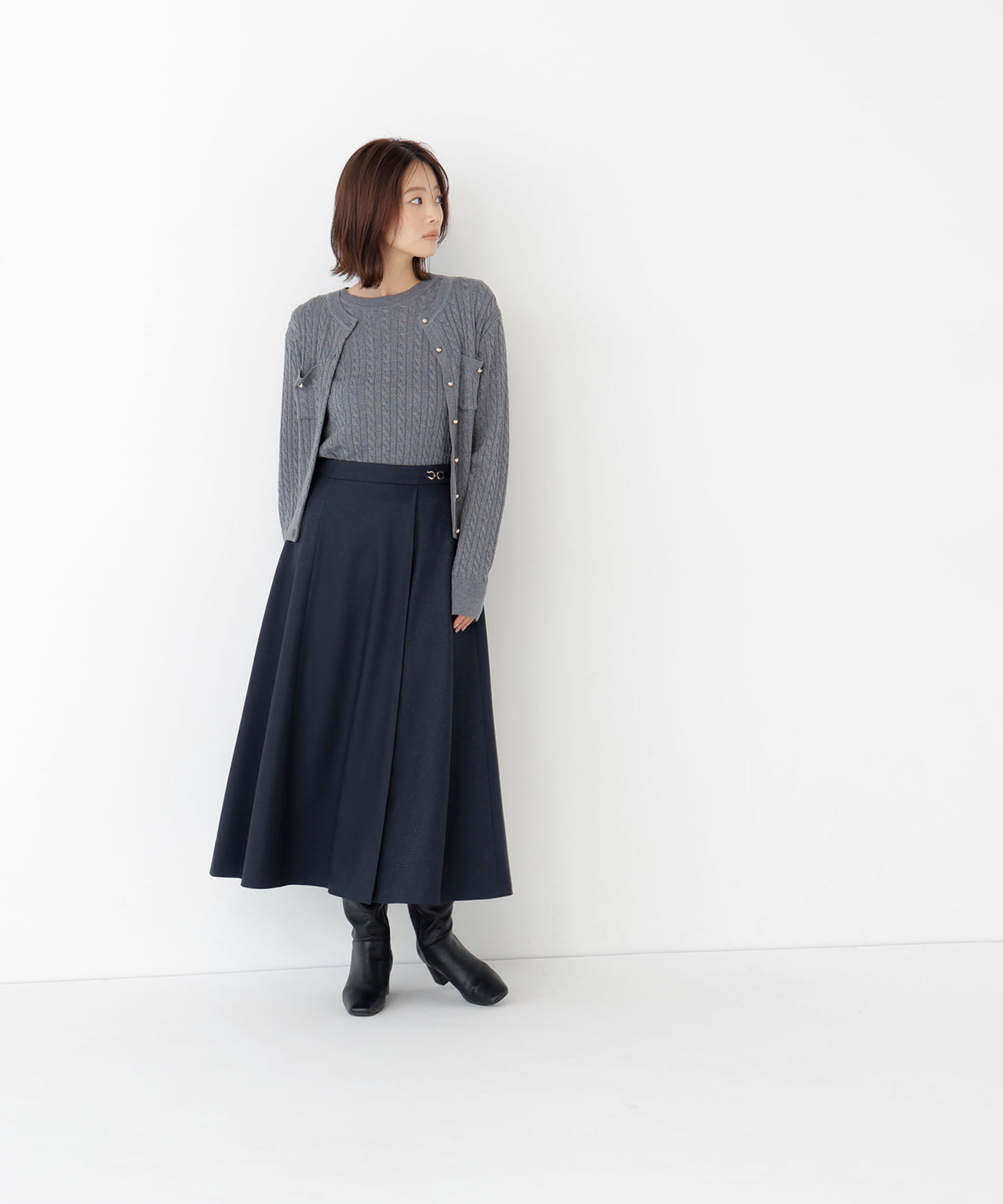  「ビット付フレアスカート」|スカート|