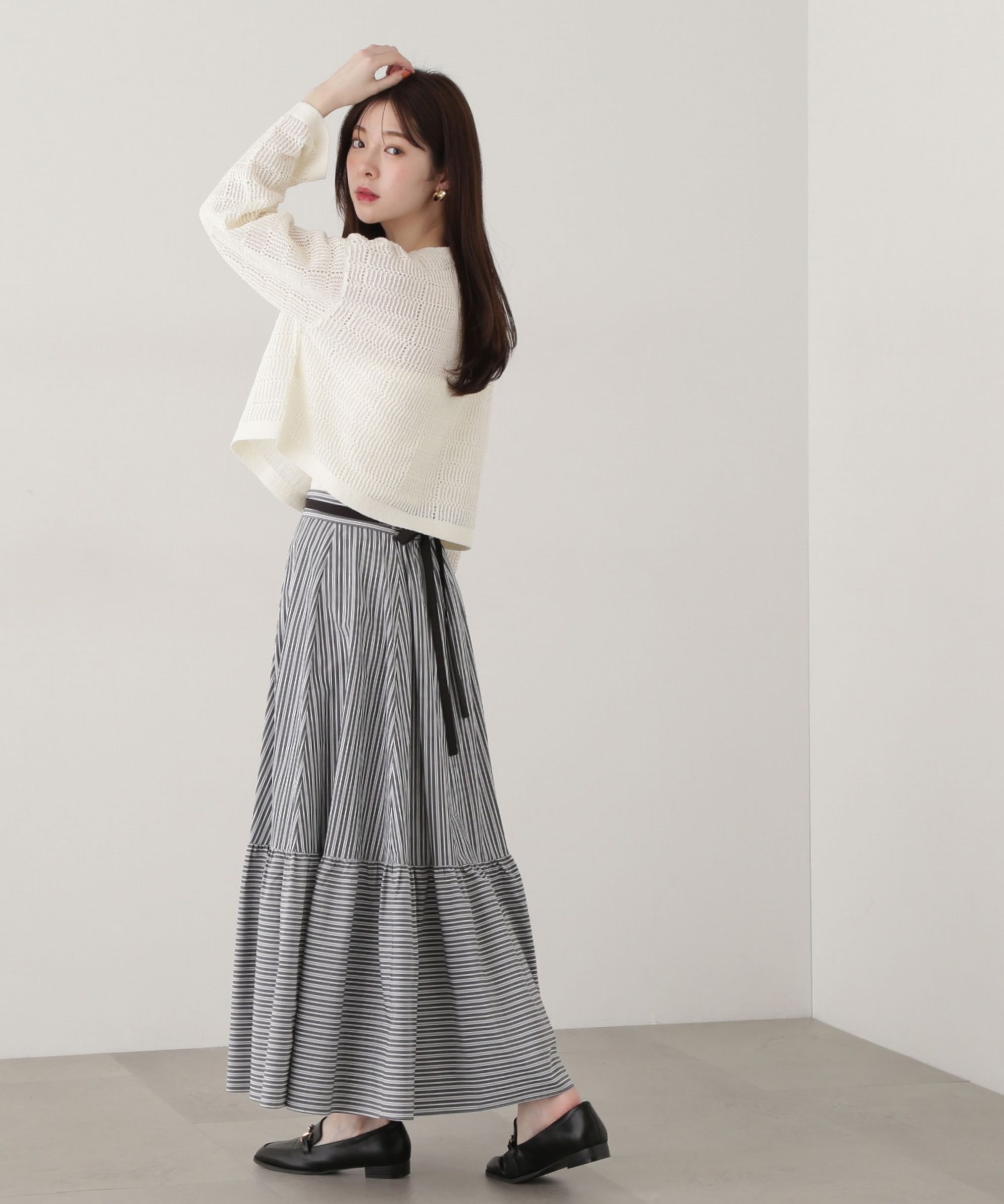 PROPORTION BODY DRESSING「リボン付きストライプスカート」|スカート|