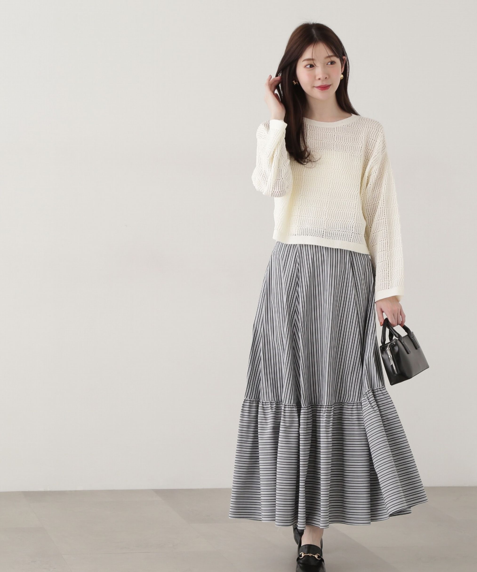 PROPORTION BODY DRESSING「リボン付きストライプスカート」|スカート|