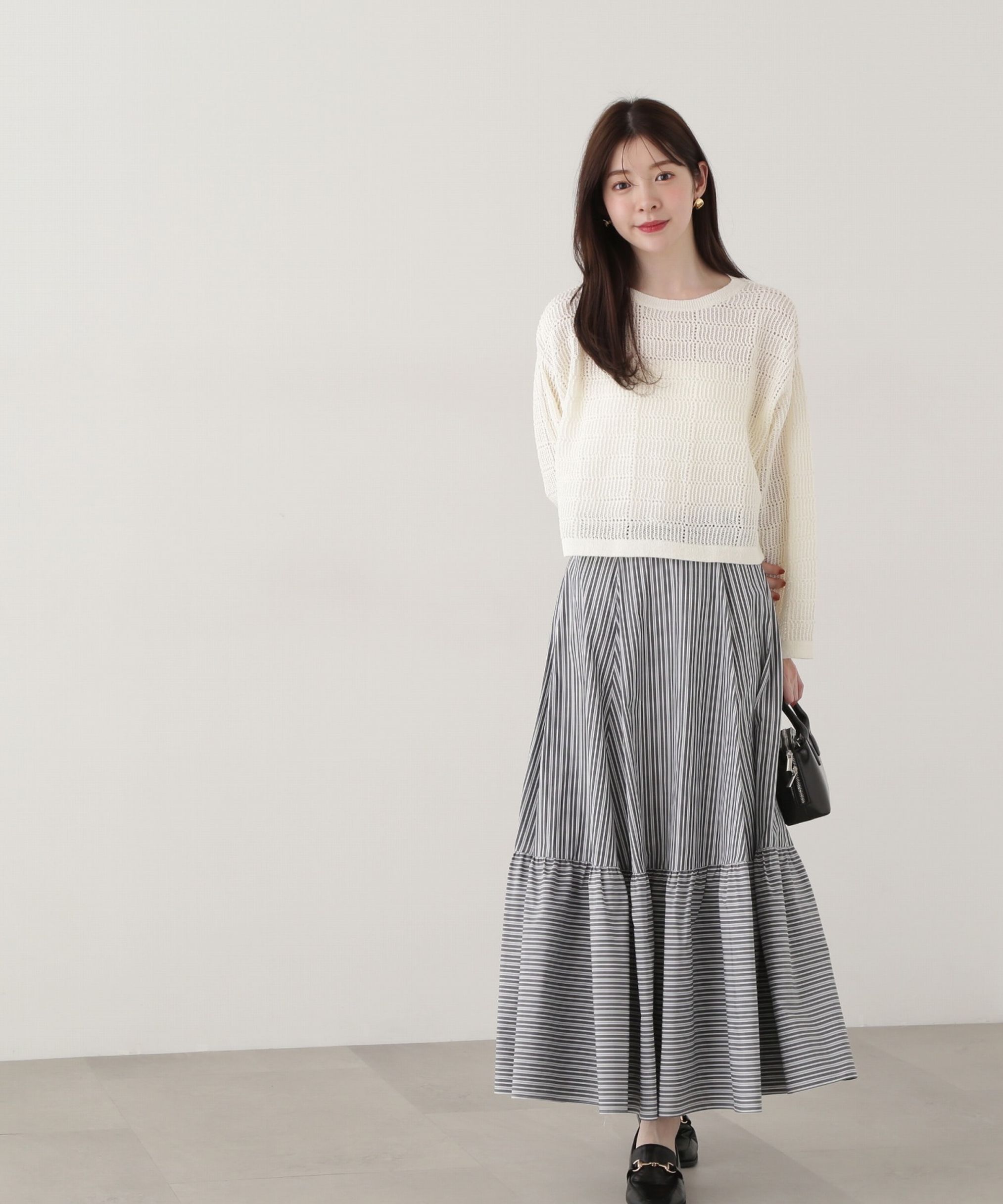 PROPORTION BODY DRESSING「リボン付きストライプスカート」|スカート|
