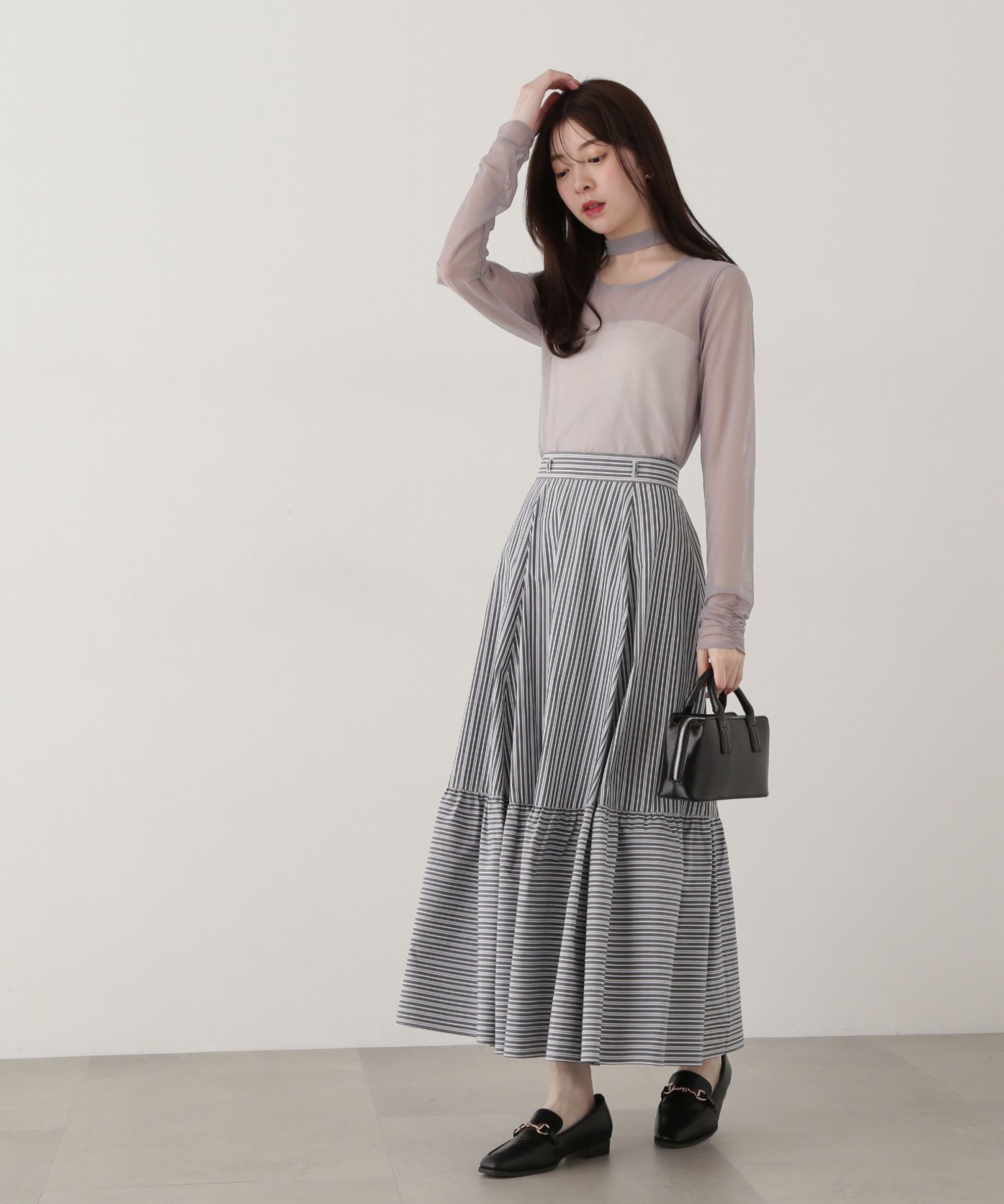 PROPORTION BODY DRESSING「リボン付きストライプスカート」|スカート|