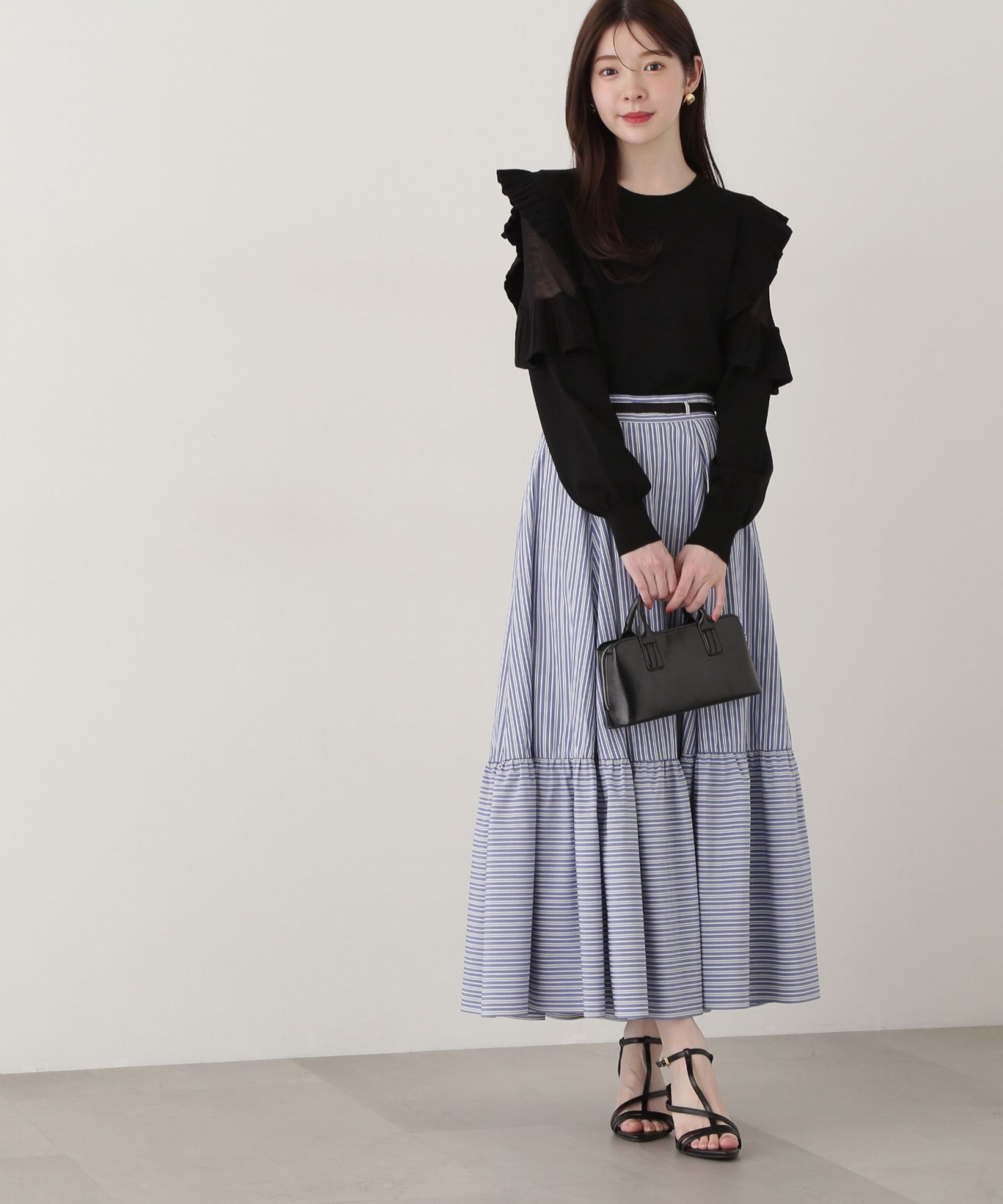 PROPORTION BODY DRESSING「リボン付きストライプスカート」|スカート|
