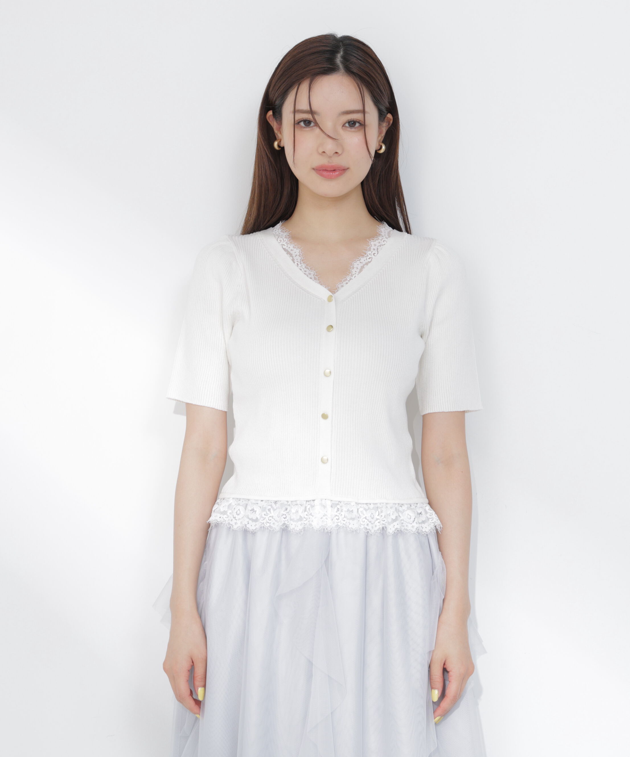 PROPORTION BODY DRESSING「レースレイヤード風リブニット」|ニット・セーター|
