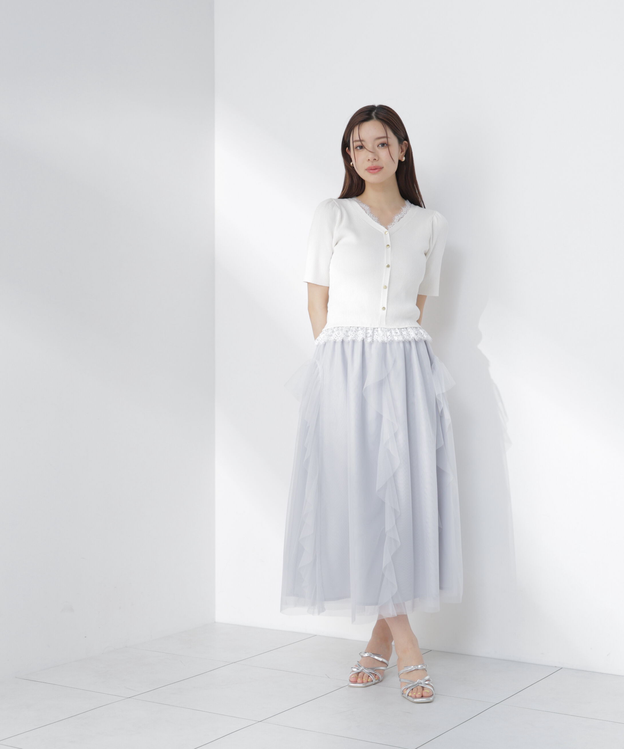 PROPORTION BODY DRESSING「レースレイヤード風リブニット」|ニット・セーター|