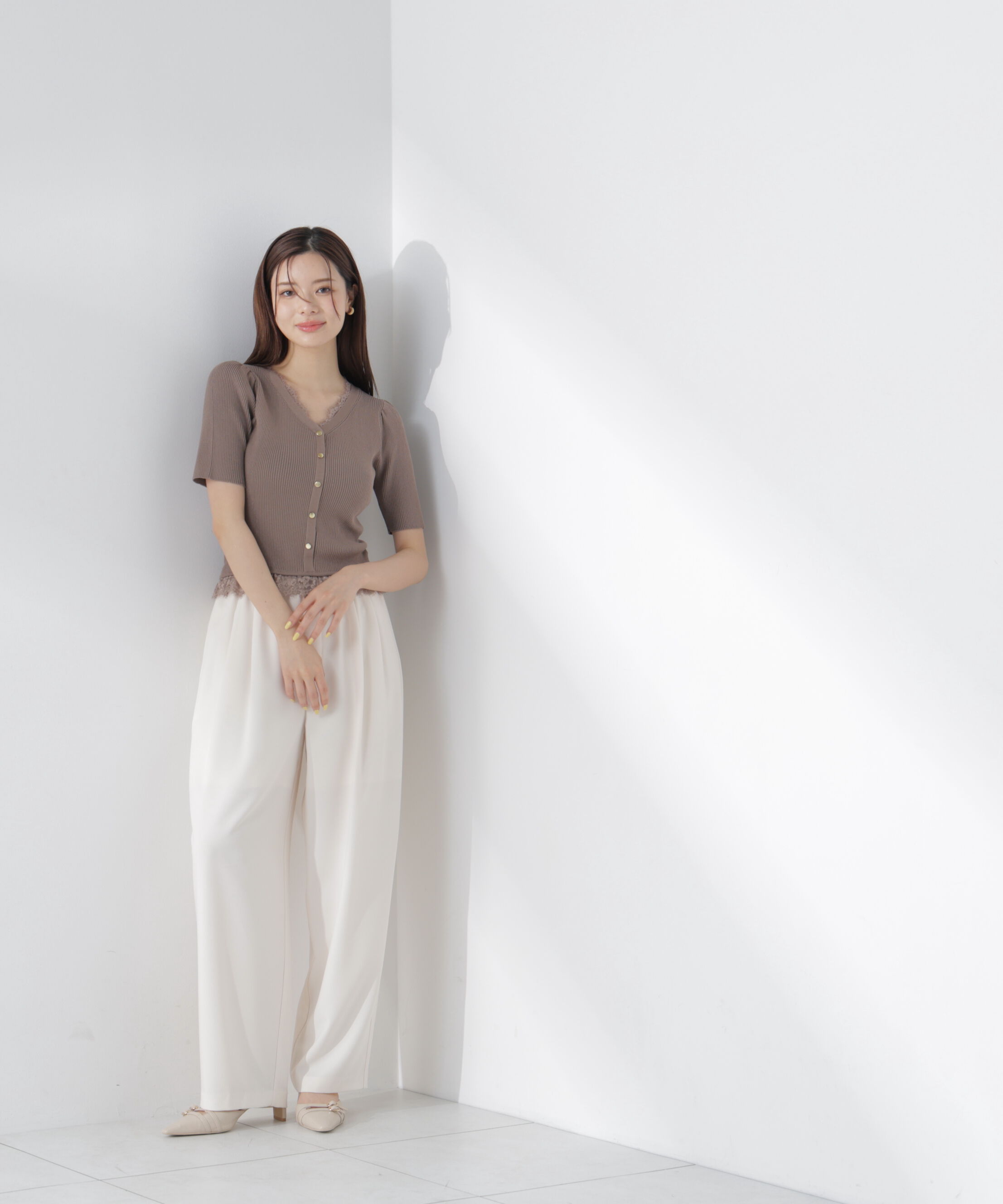 PROPORTION BODY DRESSING「レースレイヤード風リブニット」|ニット・セーター|