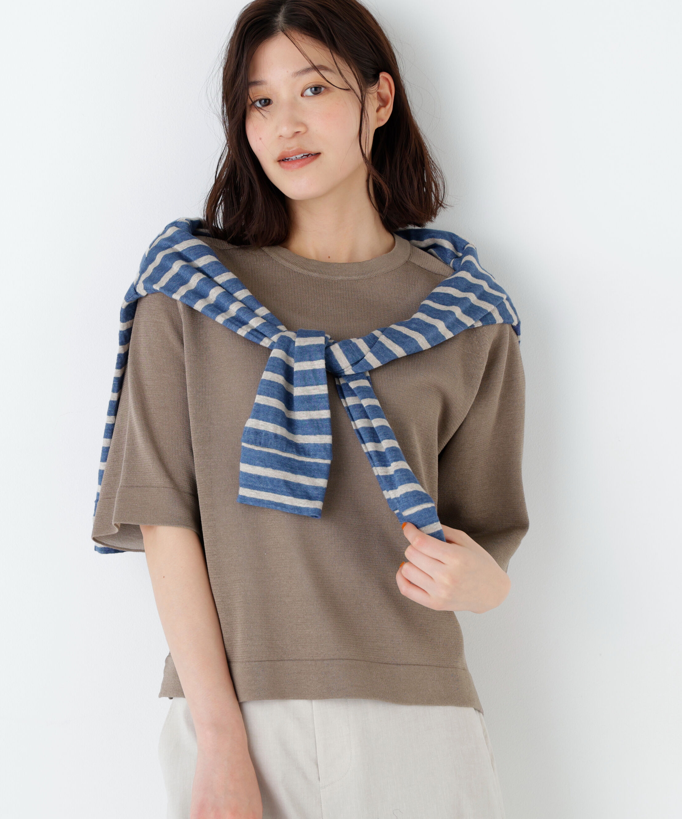 「《名品 / 洗える / 4ｶﾗｰ展開》ﾊｲｹﾞｰｼﾞｷﾞﾏ ｸﾙｰﾈｯｸ ﾗｸ 」|ニット・セーター|モカ1