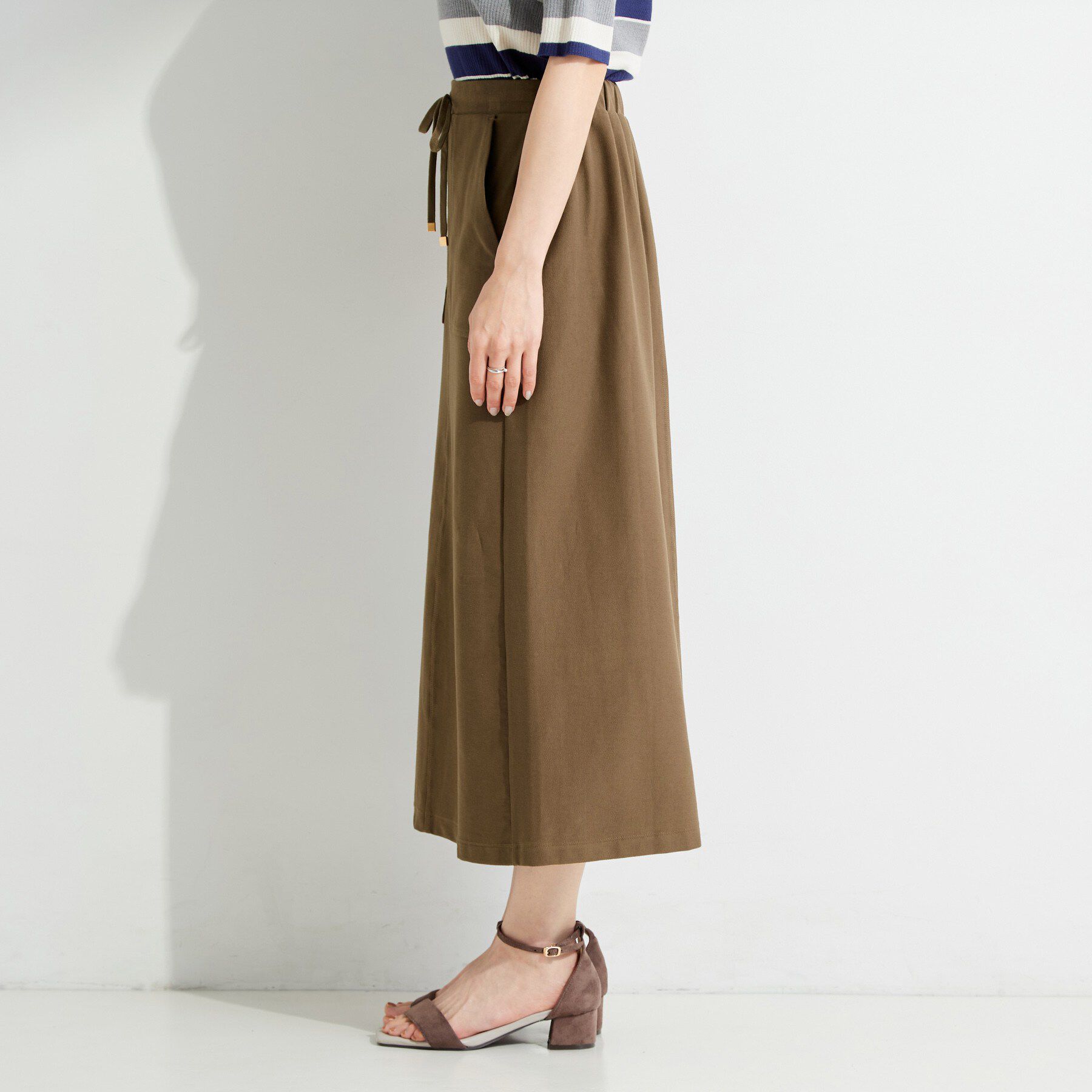 SHOO･LA･RUE「ツイル調ストレッチベイカースカート」|スカート|