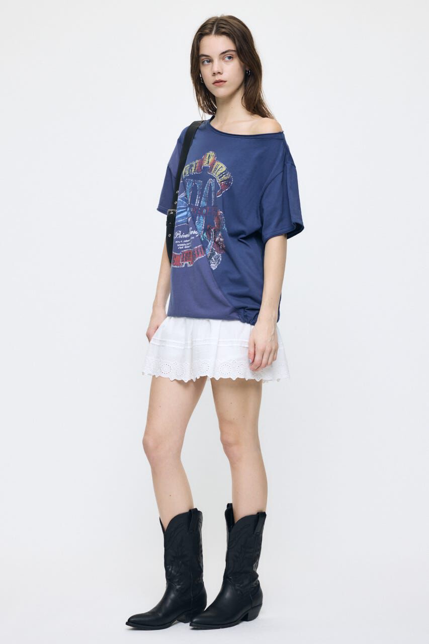 MOUSSY「EYELET HEM FLARE MINI スカート」|スカート|