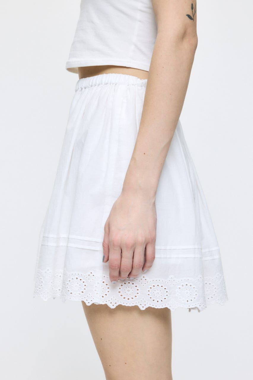MOUSSY「EYELET HEM FLARE MINI スカート」|スカート|