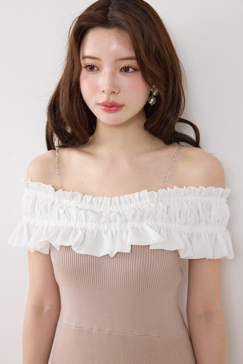 rienda「フリルドッキングニットワンピース」|ワンピース|