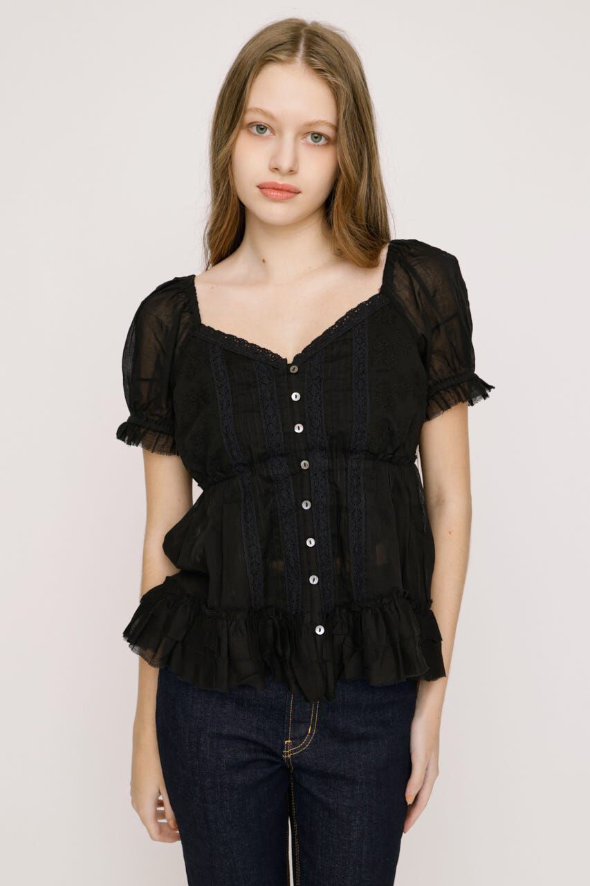 SLY「BABY DOLL COTTON ブラウス」|シャツ・ブラウス|BLK