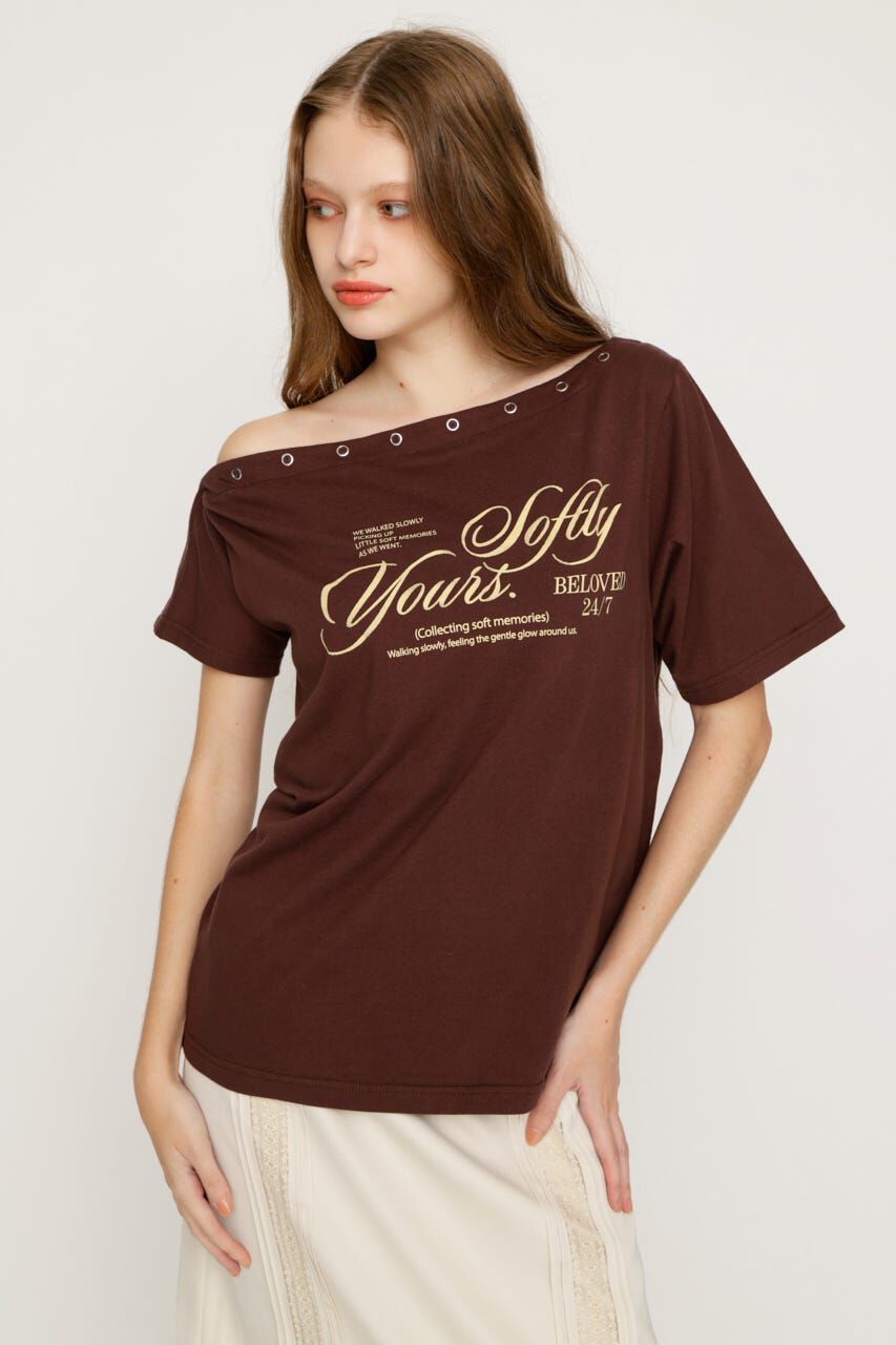 SLY「ONE SHOULDER PRINT トップス」|Tシャツ・カットソー|