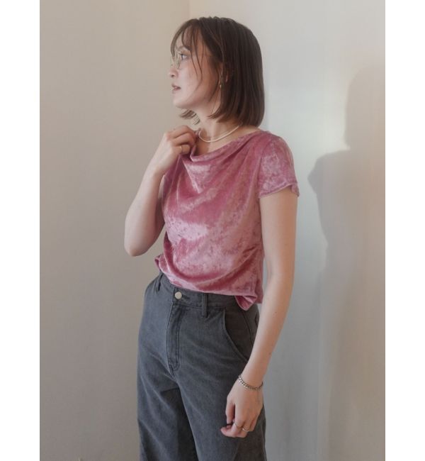 LAGUNAMOON「バックリボンベロアトップス」|Tシャツ・カットソー|