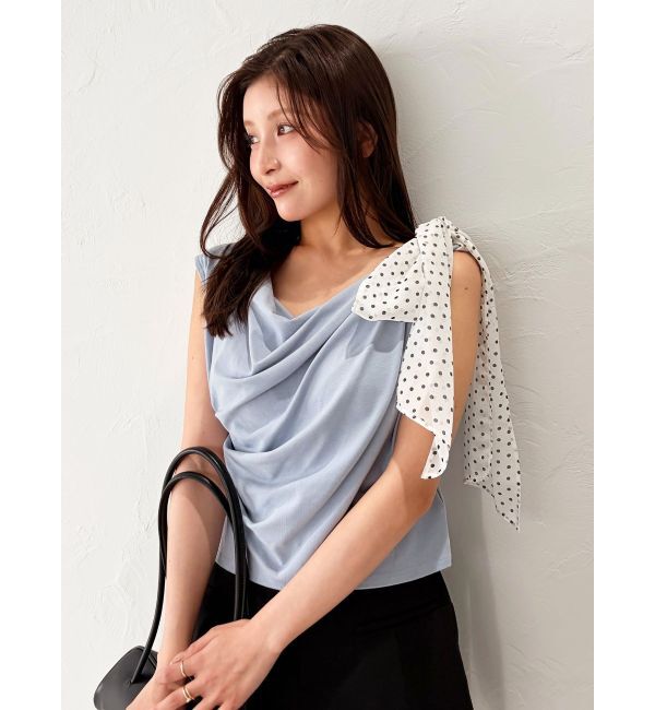 LAGUNAMOON「ドレープカットプルオーバー」|Tシャツ・カットソー|アイスブルー