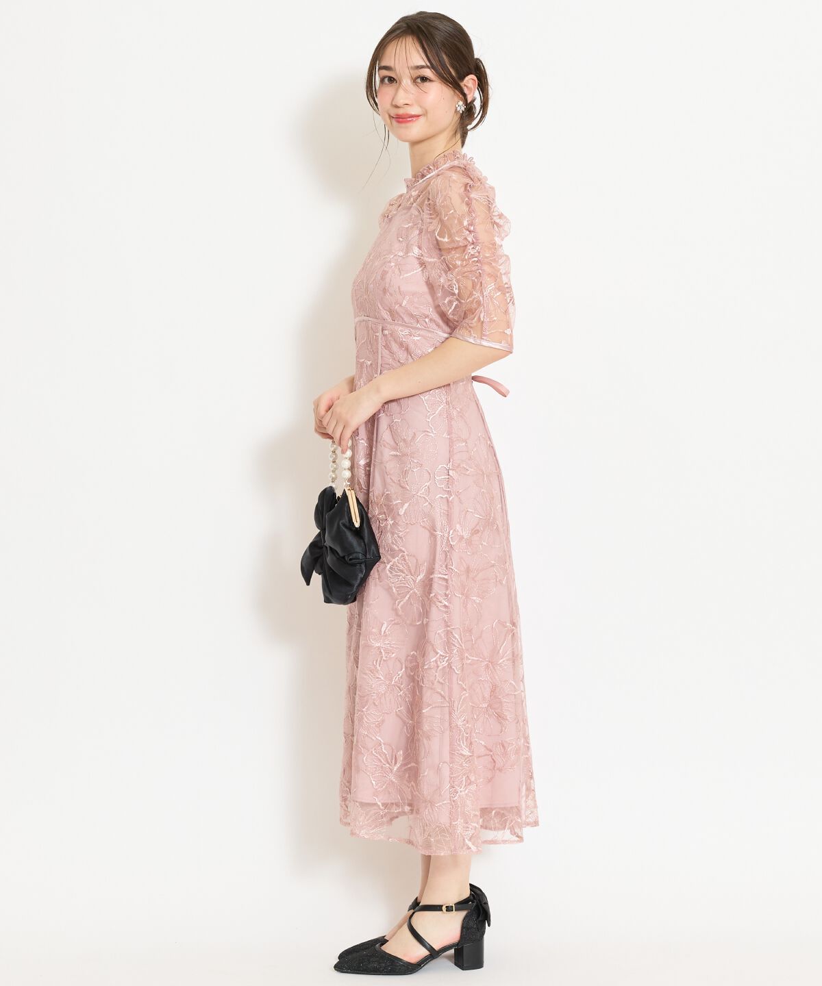 WILLSELECTION「パイピングライン刺繍ワンピース」|ドレス|