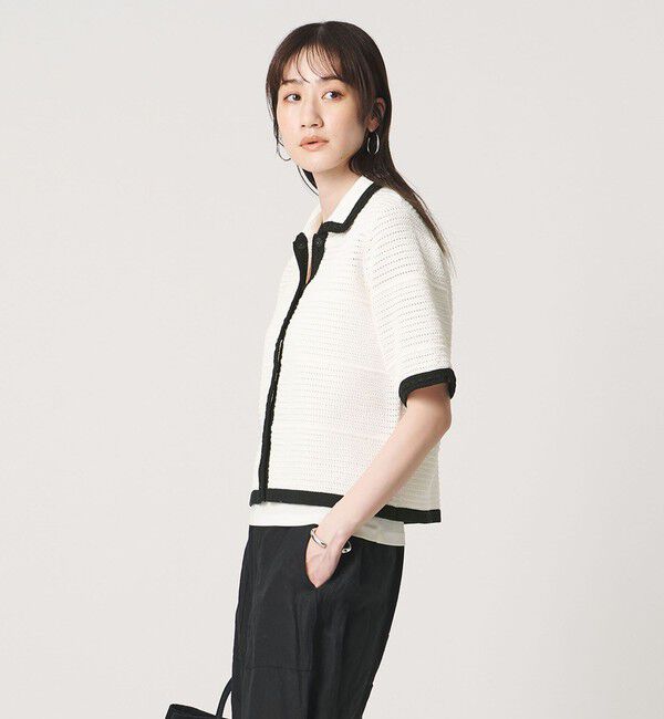 UNITED ARROWS「メッシュ スパングル カーディガン ‐ウォッシャブル‐」|カーディガン|