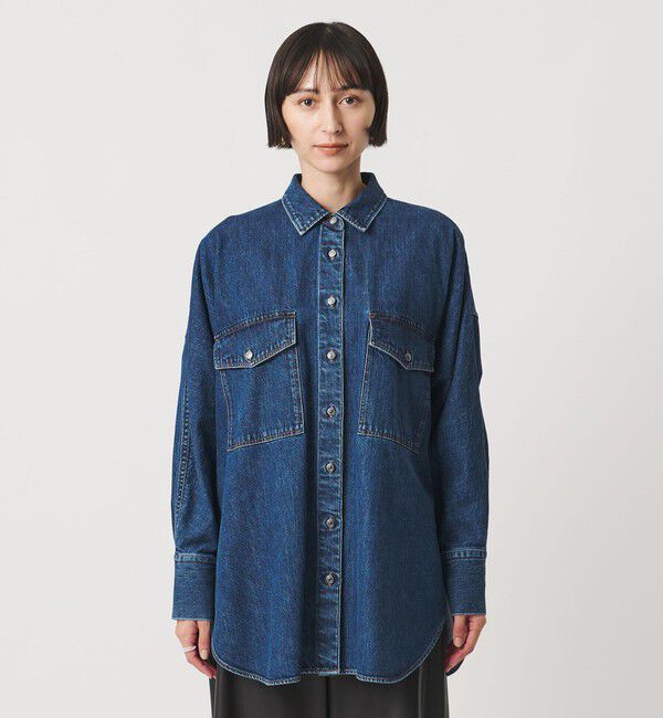 UNITED ARROWS「＜SACRA＞デニム ロングシャツ」|シャツ・ブラウス|