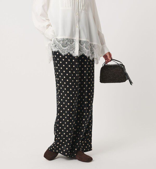 UNITED ARROWS「＜SACRA＞ドット プリント ワイドパンツ」|その他|BLACK