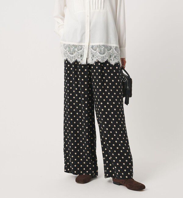 UNITED ARROWS「＜SACRA＞ドット プリント ワイドパンツ」|その他|