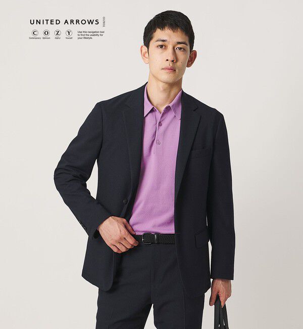 UNITED ARROWS「テックツイル シングル 2ボタン テーラードジャケット UA COZY ウォッシャブル ヨコストレッチ」|テーラードジャケット|NAVY
