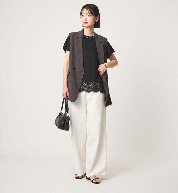 UNITED ARROWS green label relaxing「スソ レース ショートスリーブ カットソー」|Tシャツ・カットソー|
