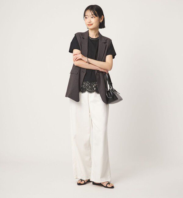 UNITED ARROWS green label relaxing「スソ レース ショートスリーブ カットソー」|Tシャツ・カットソー|
