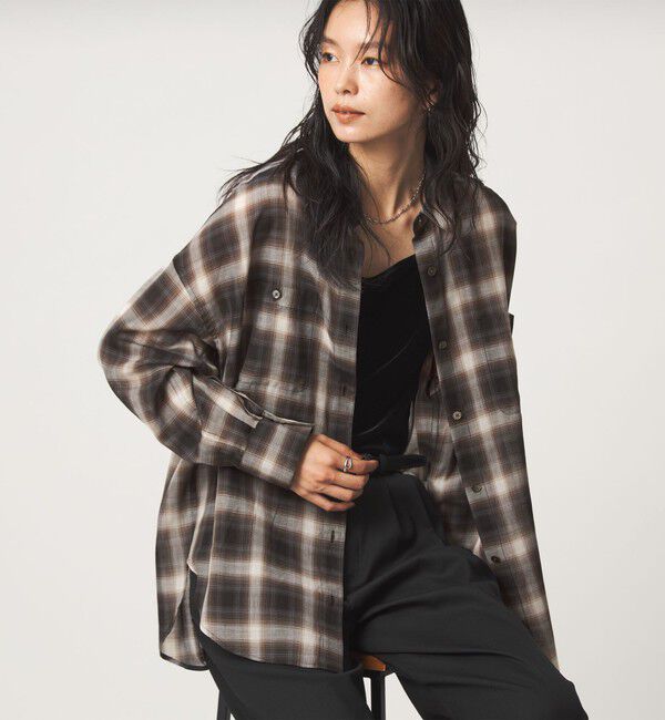 UNITED ARROWS green label relaxing「［size SHORTあり］シアー チェック シャツ」|シャツ・ブラウス|