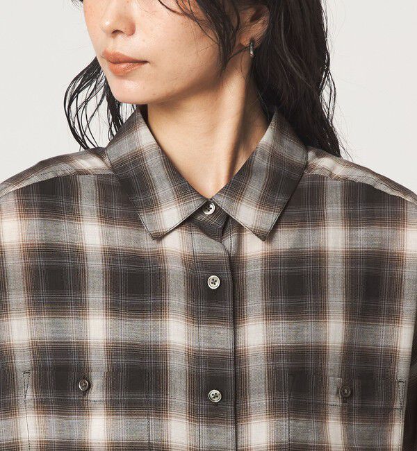 UNITED ARROWS green label relaxing「［size SHORTあり］シアー チェック シャツ」|シャツ・ブラウス|