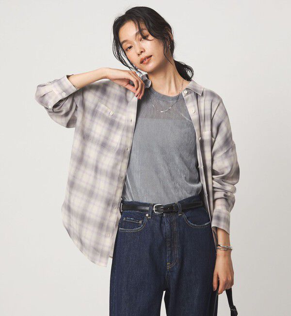 UNITED ARROWS green label relaxing「［size SHORTあり］シアー チェック シャツ」|シャツ・ブラウス|