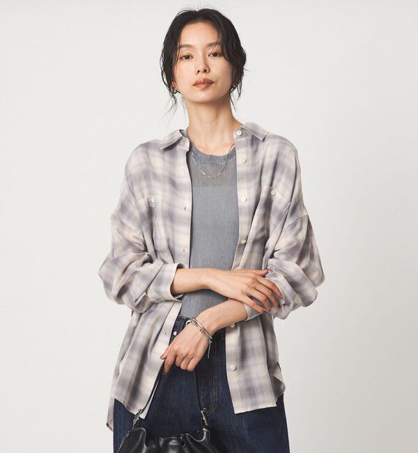 UNITED ARROWS green label relaxing「［size SHORTあり］シアー チェック シャツ」|シャツ・ブラウス|