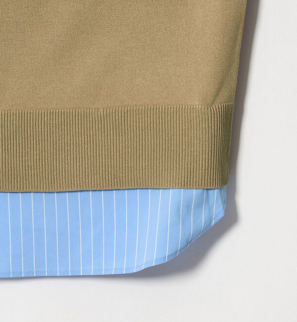 UNITED ARROWS green label relaxing「2WAY スキッパー シャツ プルオーバー ニット 5分袖 」|ニット・セーター|